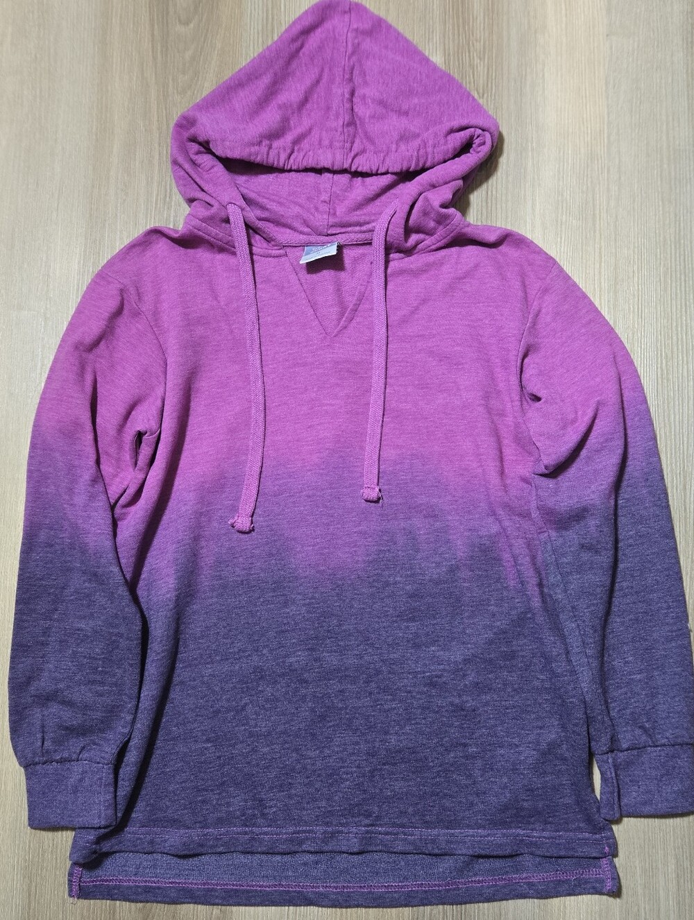 MV Sport Women's Pink to Purple Ombre Crewneck Hoodie Sweater